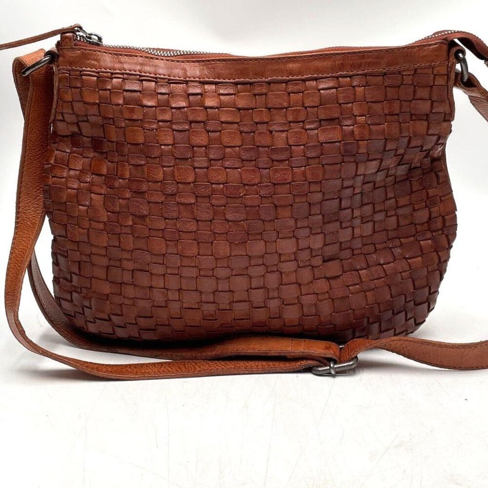 NWOT Vilenca Holland Woven Brown Leather Purse - Picture 2 of 6
